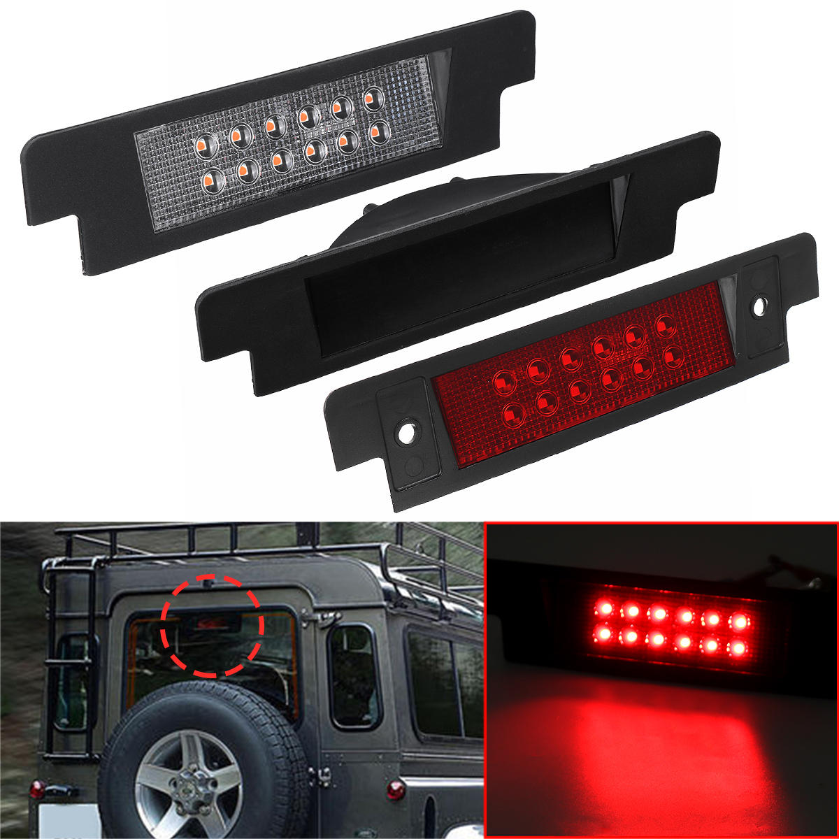 Land Rover Defender High-Mount Brake Light - Red (1989 - 2016)